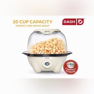 Dash SmartStore Stirring Popcorn Maker 20 Cup Nonstick 700W Compact Storage New